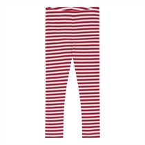 BIRKHOLM Stribede Rib Leggings Perfekt Hvid & Chili Rød